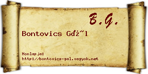 Bontovics Gál névjegykártya